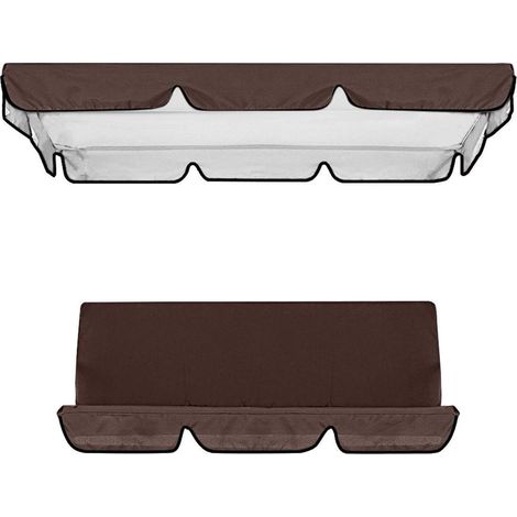 Décoration pour balançoire de jardin, auvent pour balançoire : 195 × 125 × 15 cm, housse de siège : 150 × 50 × 10 cm