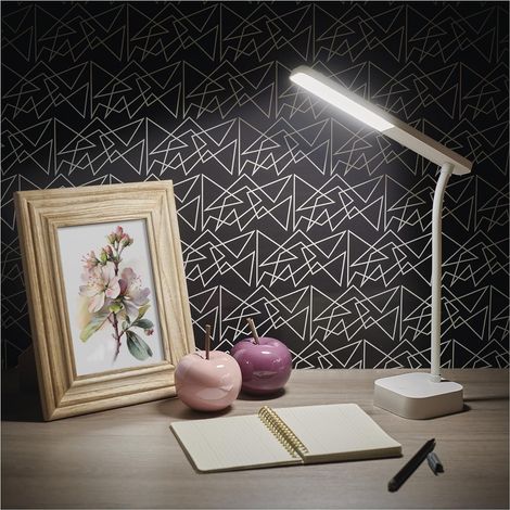 Lampe de bureau LED rechargeable via USB, blanc,durée d'éclairage de 5 h, puissance 2 W, luminosité 100 lm, sans fil, flexible, intensité variable (1/5)
