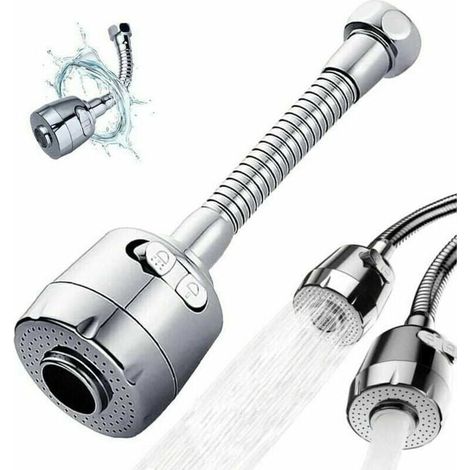 Rallonge de Robinet de Cuisine Rotative 360 Arateur avec Mode Mousse et Pluie 17 cm FLEUR STABILISEE (1/5)