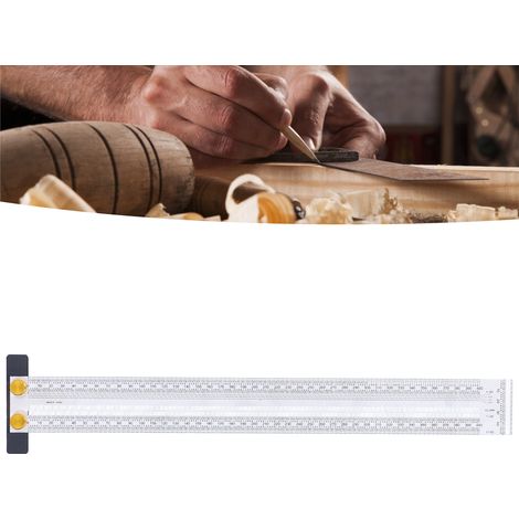 Règle de traçage en acier inoxydable, équerre de menuiserie, règle graduée, outils de menuiserie 400 mm (1/5)