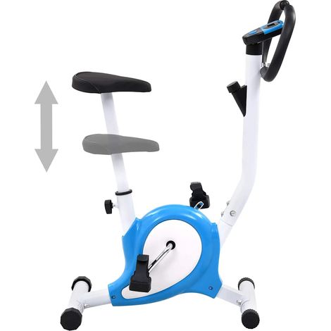 Vélo d'appartement avec résistance à courroie Bleu