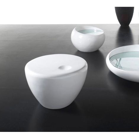 Tavolino 60x60xH30 cm in PVC Bowl Bianco