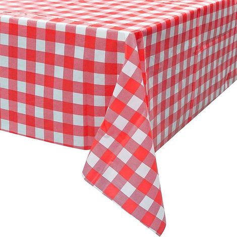 Lot de 4 nappes de pique-nique, nappe à carreaux rouges et blancs, nappe en plastique, nappe jetable pour fête, nappe à carreaux citron cristal (1/2)