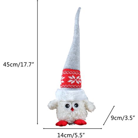 Niedliche Plüsch-Elfeneule, Eule mit langem Hut, Elfenspielzeug, Weihnachtsdekoration für Zuhause (1/5)