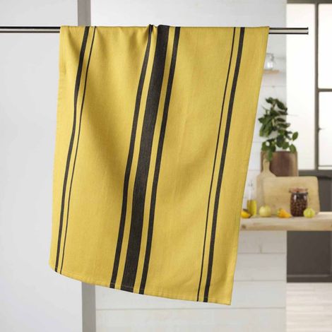 Torchon en Coton Tissé "Comptoir" 50x70cm Jaune (1/5)