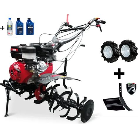 Motoculteur à essence 141 cm – Moteur Rato 389cc – Puissance 6,5 kW – Transmission à bain d'huile – 2 vitesses avant et marche arrière – Italian Power (1/2)