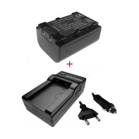 Trade-Shop 2in1 Set: Kamera Akku 1100mAh + Ladegerät mit Kfz Adapter kompatibel mit Sony HDR-PJ530E HDR-PJ620 HDR-PJ810E HDR-SR10E HDR-SR11E HDR-SR12E