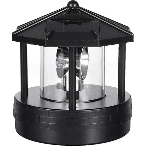 Wasserdichter, drehbarer, solarbetriebener LED-Leuchtturm für den Außenbereich, dekorativer, drehbarer Leuchtturm