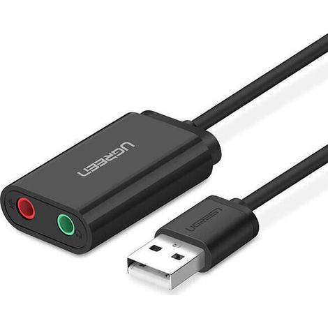 Adaptador de música para tarjeta de sonido externa Ugreen, USB-A, miniconector de 3,5 mm, 15 cm