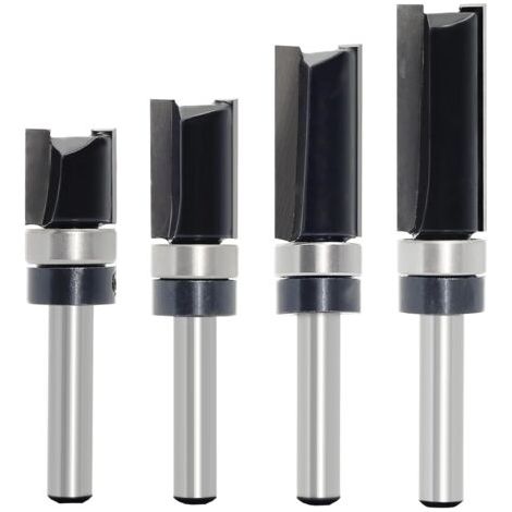 FENOPLASTICALot de 4 Fraises à Copier Bois à Tige de 6 mm, Dotées de Roulements à Billes, Outil de Coupe Professionnel pour Routeur, Pour Bois (1/5)