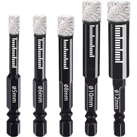 Foret diamant 5mm 6mm 8mm 10mm 12mm – Tige hexagonale pour céramique, granit, verre, porcelaine, carrelage – Perçage à sec rapide