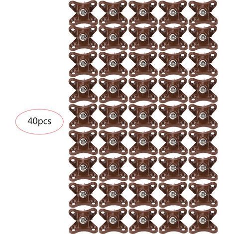 40 équerres d'angle pour étagères, fixations d'angle (marron) (1/5)