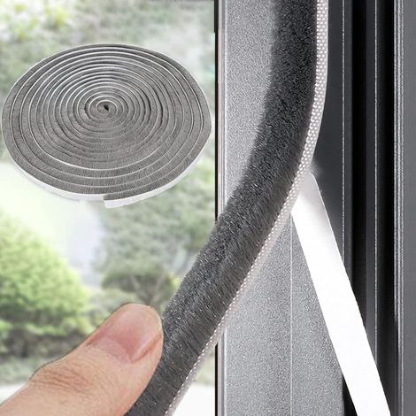 Burlete para puertas y ventanas, 10 m, autoadhesivo, insonorizado, cortavientos y antipolvo, para puertas y ventanas, 9 mm x 5 mm, gris. (1/4)