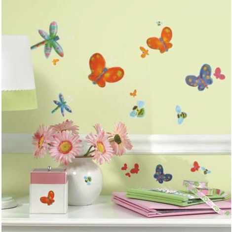 PAPILLONS ET LIBELLULES - Stickers repositionnables papillons et libellules (1/4)