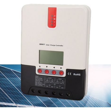 Controlador de carga solar MPPT – Controlador de carga MPPT de 40 A para baterías de litio – Carcasa de aluminio – Detección automática de 12 V/24 V – Ajustes LCD regulables (1/5)