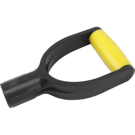 Poignée en D pour pelle à neige, diamètre intérieur 32 mm, renfort en silicone, remplacement pour pelle à neige, outil de bêchage et de ratissage, jaune et noir (1/5)