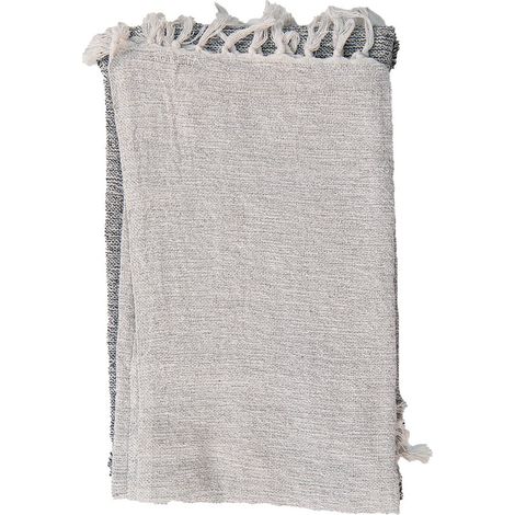 Plaid en Coton Gris 125 x 150 cm Couverture de Canapé et Lit pour Salon et Chambre - PANGIVO (1/3)