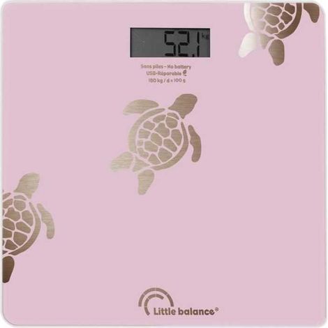 Wage - LITTLE BALANCE - 8729 - Goldmetallisierte Schildkröten - USB-reparierbar - 180 kg / 100 g - Rosa (1/3)