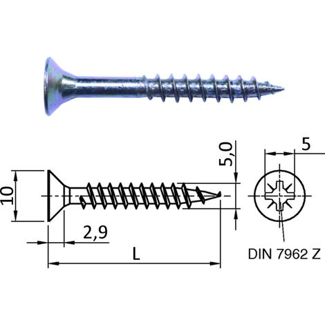 500 Stück JD Spanplattenschrauben Kreuzschlitz Ø 5,0 mm L: 40 mm