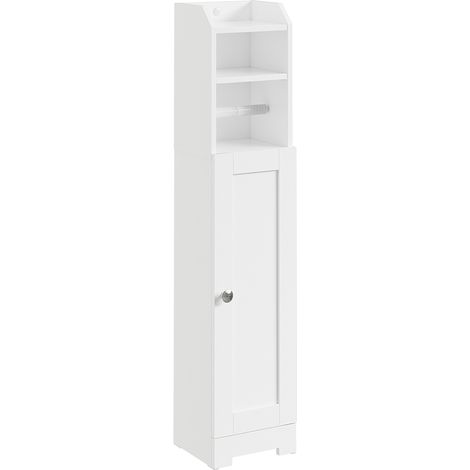 SoBuy Toilet Paper Storage Cabinet with One Door White 20x18x95cm Modern FRG177-II-W (1/3)