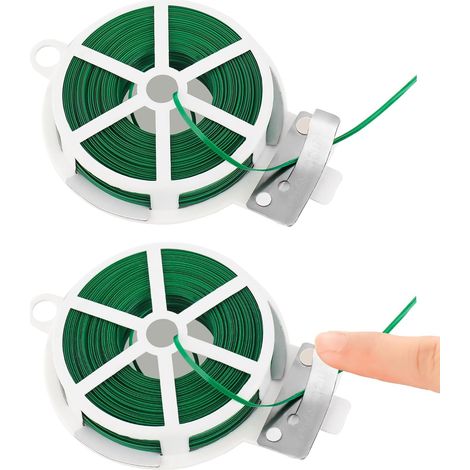 2Pcs Fil Jardinage Vert 100M Rouleaux de Fil de Liaison Fin pour Plantes Avec Distributeur Liens de Jardinage pour Ligatures et Cutter Pour l'organisation les Projets de Bricolage (1/5)