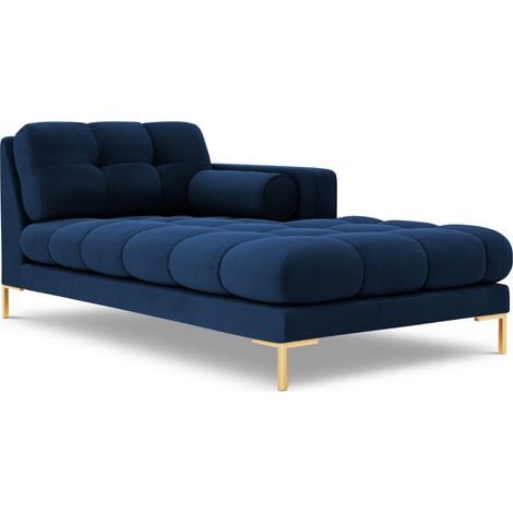 Méridienne droite en velours bleu roi (1/5)
