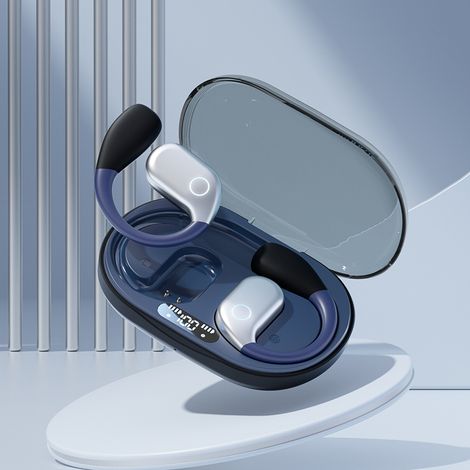 Nouveau casque Bluetooth sans fil M82 OWS à crochet d'oreille pour la course à pied, le sport, la réduction du bruit noir (1/5)