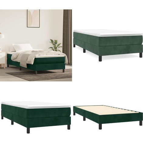 Bettgestell ohne Matratze Dunkelgrün 90x200 cm Samt - Samtbett - Doppelbett - Boxspringbetten - Betten Günstig - Jugendzimmer - Home & Living