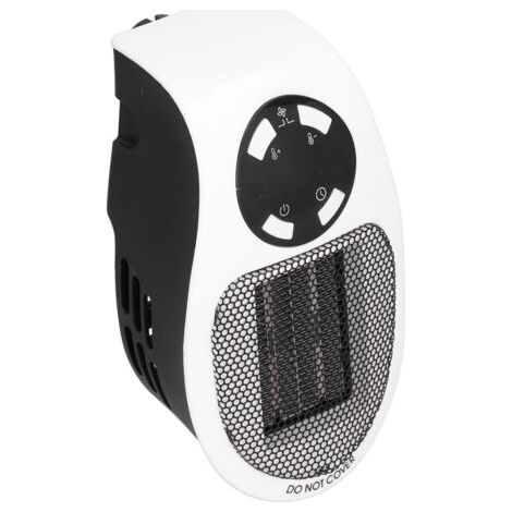 Mini calefactor de 500 W en blanco y negro con protección contra sobrecalentamiento, control automático de temperatura, sin consumo de oxígeno, calentamiento rápido, para uso doméstico, etc. (220 V)
