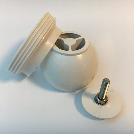 Kit sfera orientabile e ghiera in ABS bianco per bocchette Pools