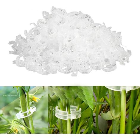 100/200/300 tuteurs pour plantes grimpantes, outils de greffage réutilisables pour la culture verticale des plantes (vert/blanc) (1/5)