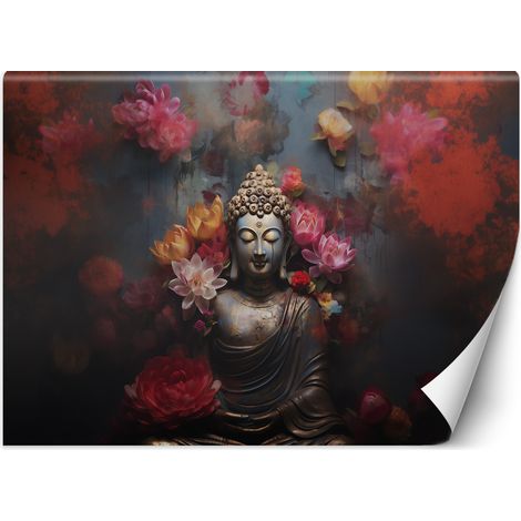 Papier peint Bouddha Zen et fleurs Abstraction 300x210 (1/5)