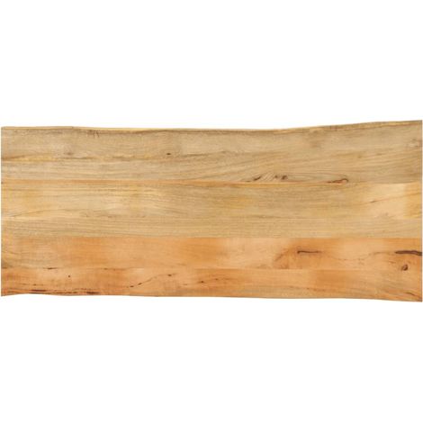Tischplatte mit Baumkante 140x60x3,8 cm Massivholz Mango (1/5)