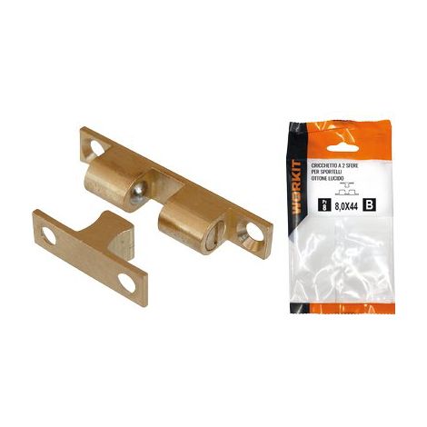 CRICCHETTO A 2 SFERE SPORTELLI SELF WORKIT - OTTONE LUCIDO MM 11X60 CF=PZ 1- 2 confezioni