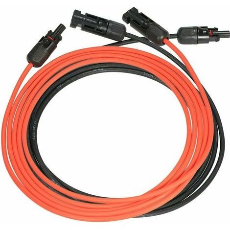Solar-Verlängerungskabel – 14 AWG – IP65 – Außenbereich – 3 m – Schwarz/Rot (Paar) (1/5)