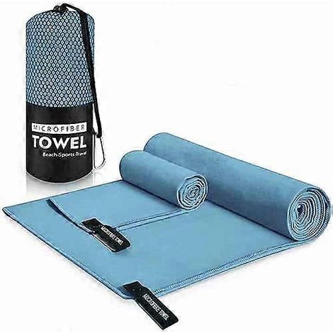 Lot de 2 serviettes de sport en microfibre, 52 x 76 cm et 80 x 40 cm, séchage rapide, idéales pour le sport, la plage, la salle de sport, la natation et le camping. (1/5)