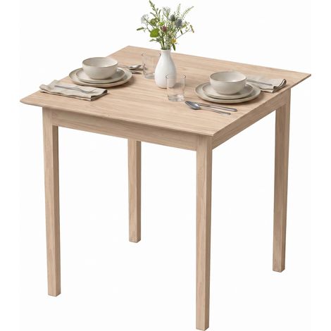 Table de cuisine, table à manger, table carrée, design moderne, 75 cm x 75 cm x 76 cm, bois naturel (1/5)