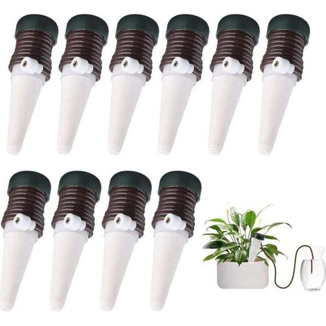 GDHZS-Kit D'irrigation Goutte à Goutte Automatique pour Plantes Filaire, Kit D'irrigation Goutte à Goutte en Céramique Automatique pour Plantes (10) Accessoire et raccord goutte à goutte (1/4)