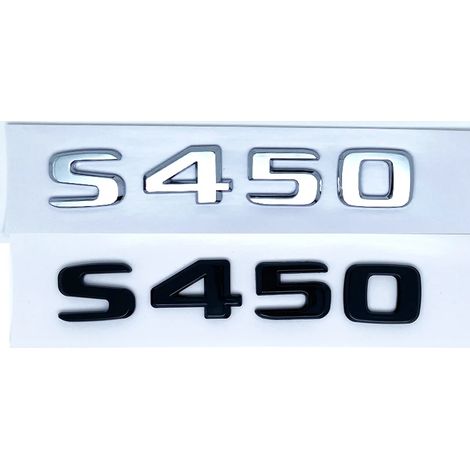 (S450, Argent) - Emblème ABS série S compatible avec Mercedes-Benz Classe S W222 W223 - Logo autocollant latéral arrière (1/5)