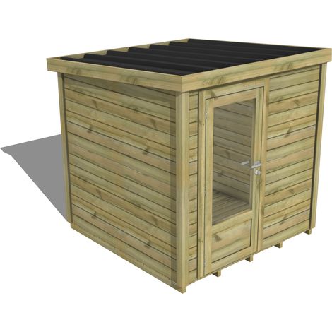 ABRI DE JARDIN bois traité 27mm, Essentiel, 2,1x2,1m, 5m2, Plancher (1/3)
