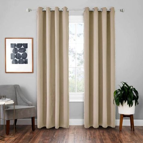 Set di 2 tende oscuranti termiche per soggiorno - 140 x 240 cm (beige)