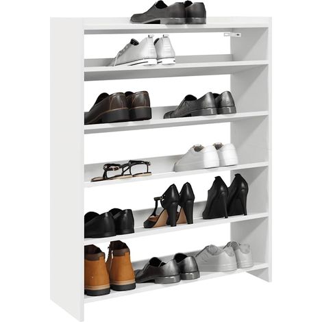 Schuhregal Weiß 80x25x100 cm Holzwerkstoff