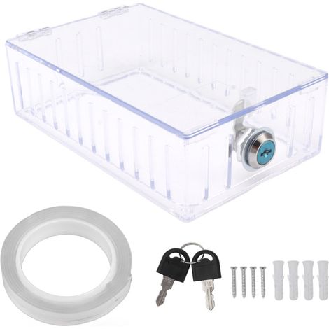 Beyamis Boîtier de verrouillage pour thermostat mural universel, grand format, avec couvercle transparent et clé. (1/5)