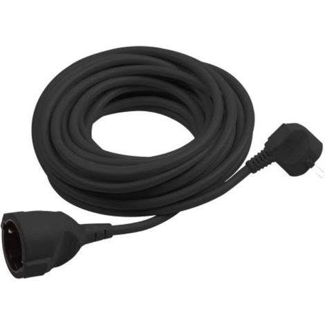 Meister Schutzkontakt-Verlängerung - 3 m Kabel - schwarz - Kunststoffleitung - IP20 Innenbereich / Kupplung mit Berührungsschutz / Schuko-Verlängerung / 7432320 (1/2)