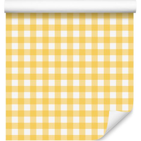 Papel pintado con estampado de tela en crema, blanco y dorado para salón y dormitorio, 50x1000 cm. (1/5)