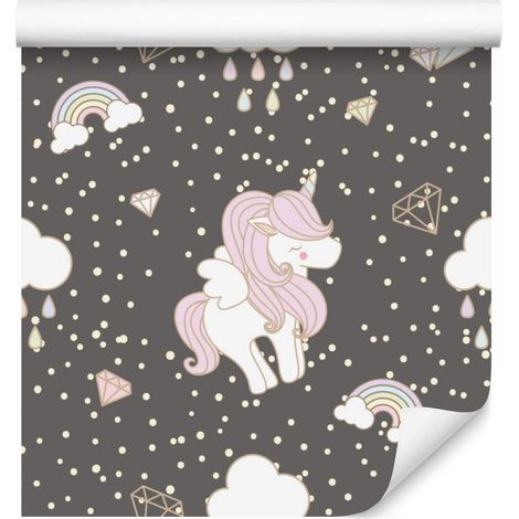 Carta da parati con unicorni addormentati per soggiorno e camera da letto, 50x1000 cm (1/5)