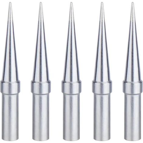Panne à Souder, 5 Pièces Pointe de Fer à Souder Conico 0,4 mm de Remplacement, Pointes de Soudure Cuivre Plaqué Nickel, Applicable for Weller WESD51 WES51 WES50 (1/5)