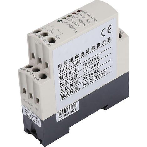 Relais de protection de séquence de phases JVRD-380, unité de surveillance et de contrôle, 380 V CA (1/4)