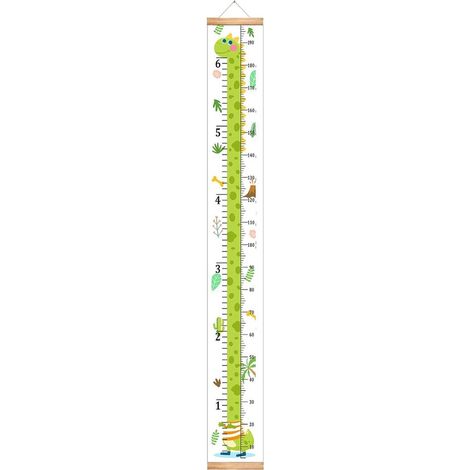 Toise pour enfants - Toise pour enfants - Règle de mesure - 20200 cm - Fixation murale - Décoration de chambre d'enfant - Règle de mesure pour bébés, filles, garçons - Dinosaure (1/5)