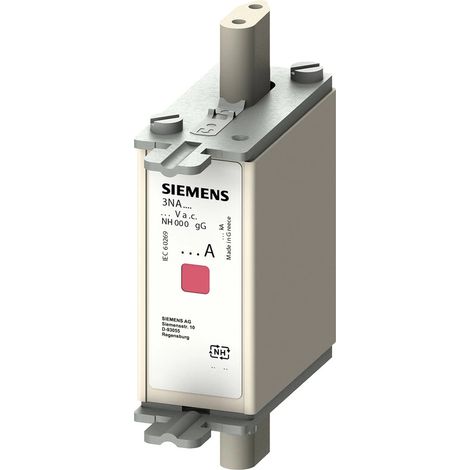 Siemens Portafusibles NH, NH000, In: 35 A, gG, Un AC: 500 V, Un DC: 250 V, 3NA7814